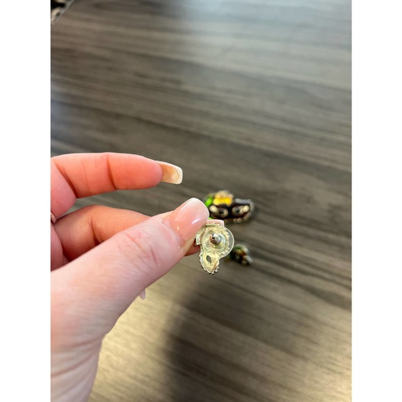 VTG Mardi Gras Mask Feathers Brooch Pin w/ Matching Earrings NOT MARKED - Picture 7 of 10